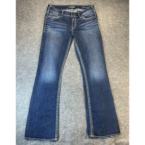 Silver Jeans Frankie Bootcut Jeans‎ Womens 29x33 Blue Denim Whisker Low Rise